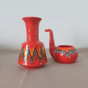 COPPIA VASO PIPA CERAMICA BERTONCELLO VINTAGE ANNI 70/80