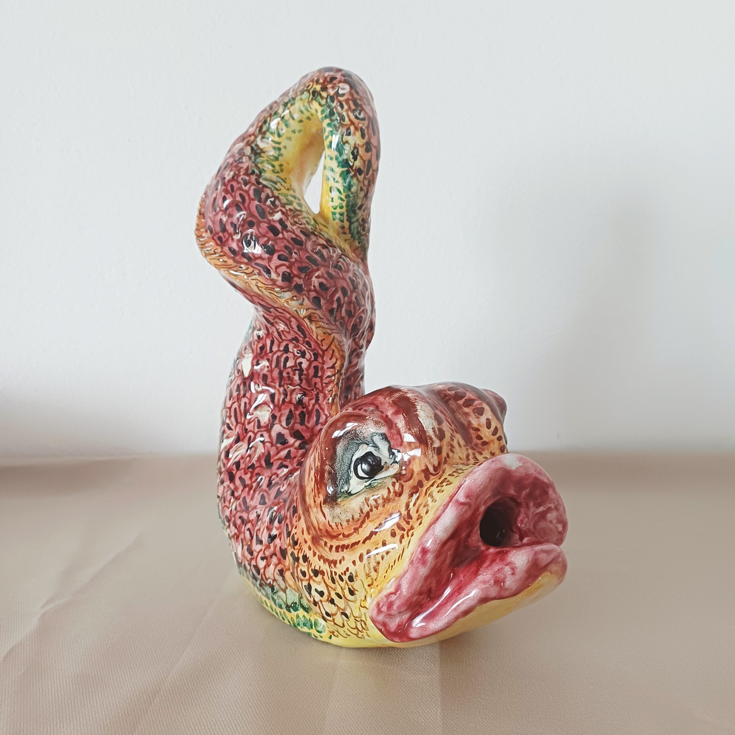 SCULTURA PESCE CERAMICA MULTICOLORE FIRMATO PISAPIA - immagine 3