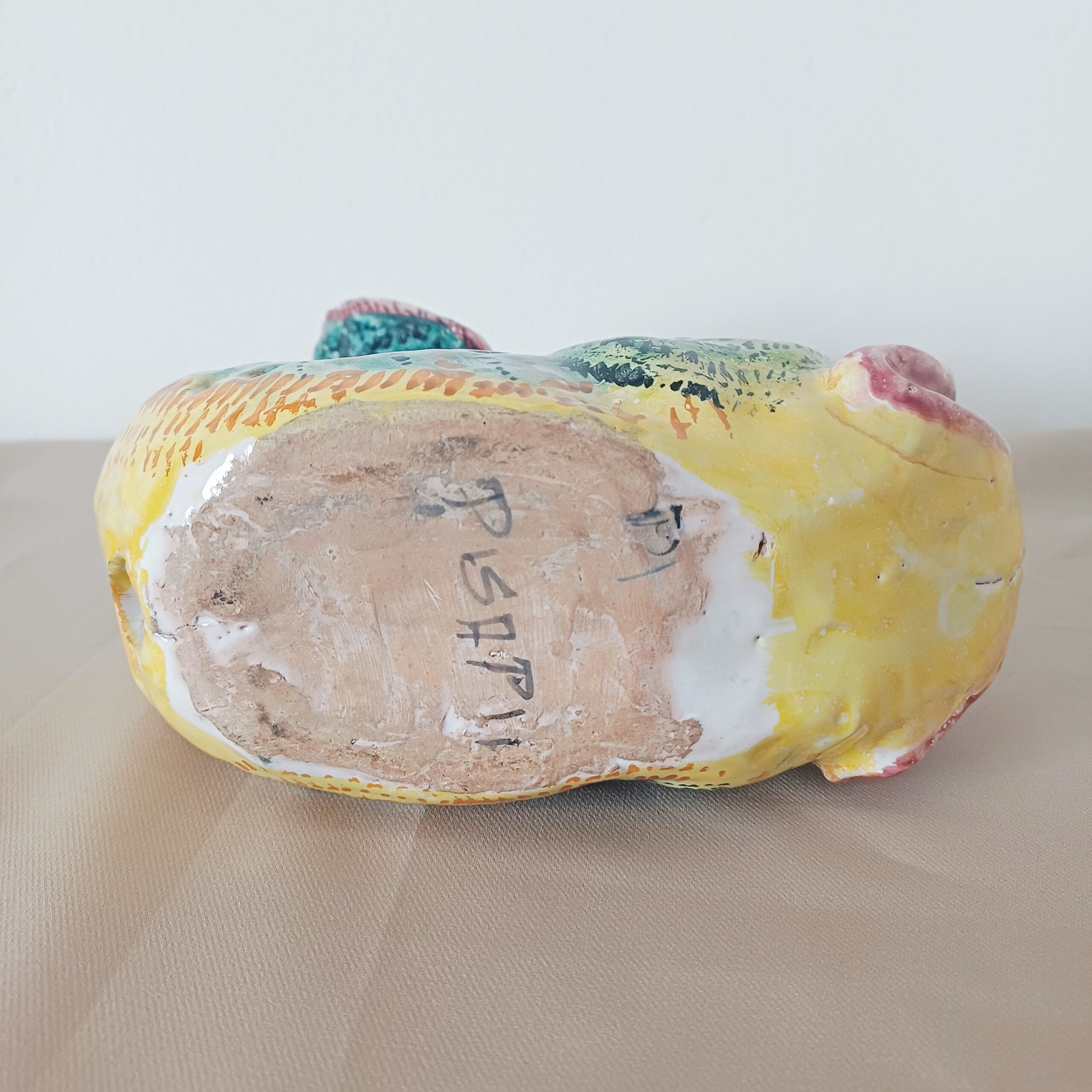 SCULTURA PESCE CERAMICA MULTICOLORE FIRMATO PISAPIA - immagine 8