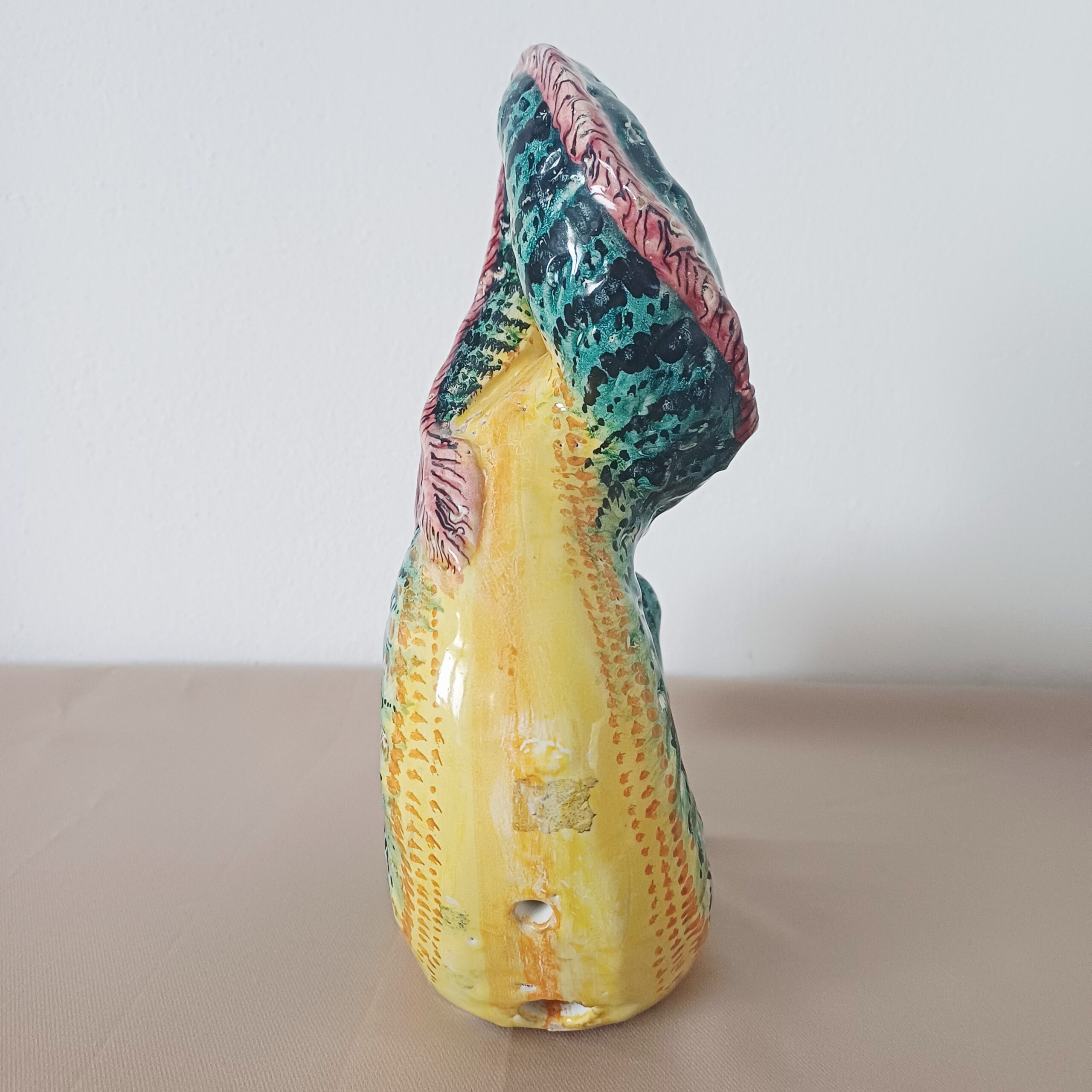 SCULTURA PESCE CERAMICA MULTICOLORE FIRMATO PISAPIA - immagine 5