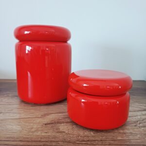 COPPIA SCATOLE CERAMICA ROSSA PINO SPAGNOLO DESIGN
