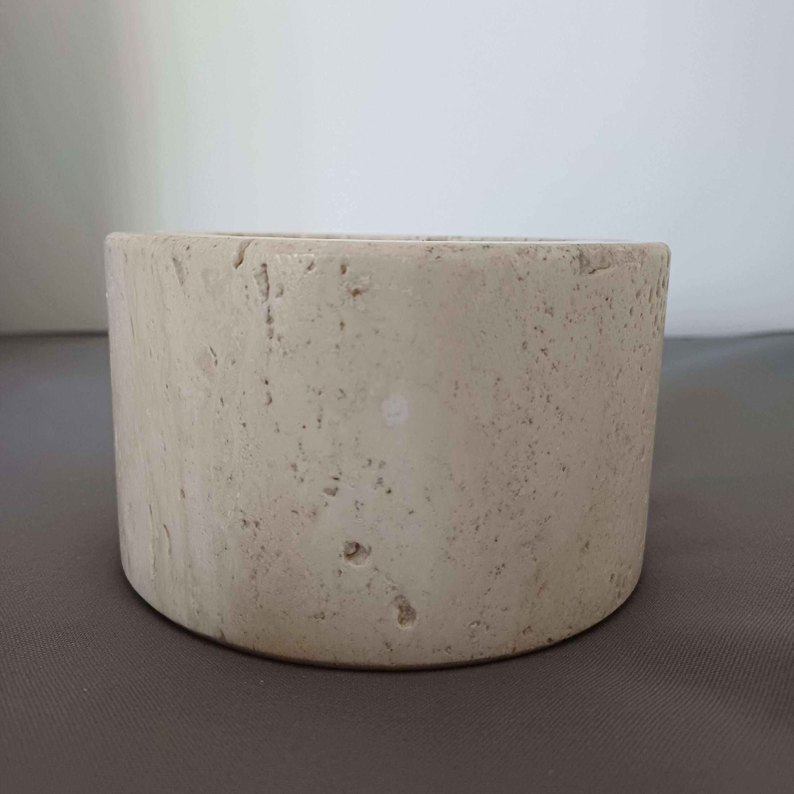 Posacenere Travertino Rotondo Design Italiano Vintage Mid Century Modern Ashtray - immagine 9