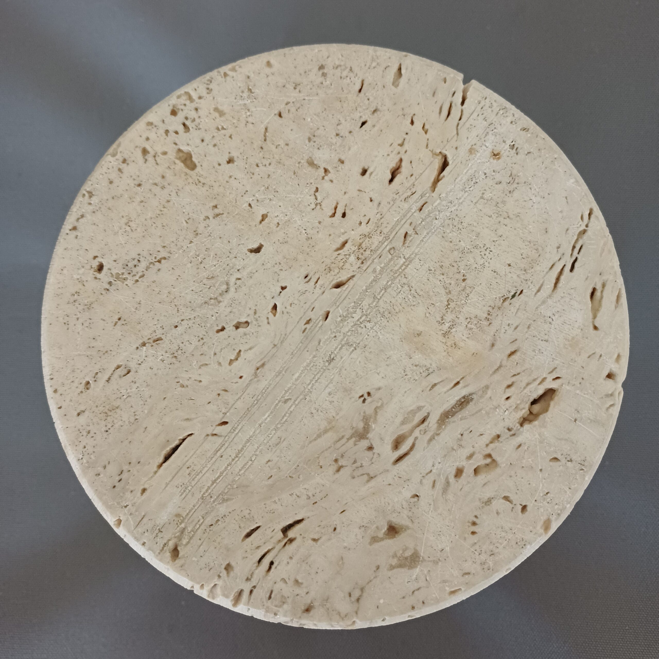 Posacenere Travertino Rotondo Design Italiano Vintage Mid Century Modern Ashtray - immagine 3